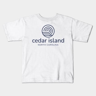 Cedar Island, NC Beach Summer Wave Kids T-Shirt